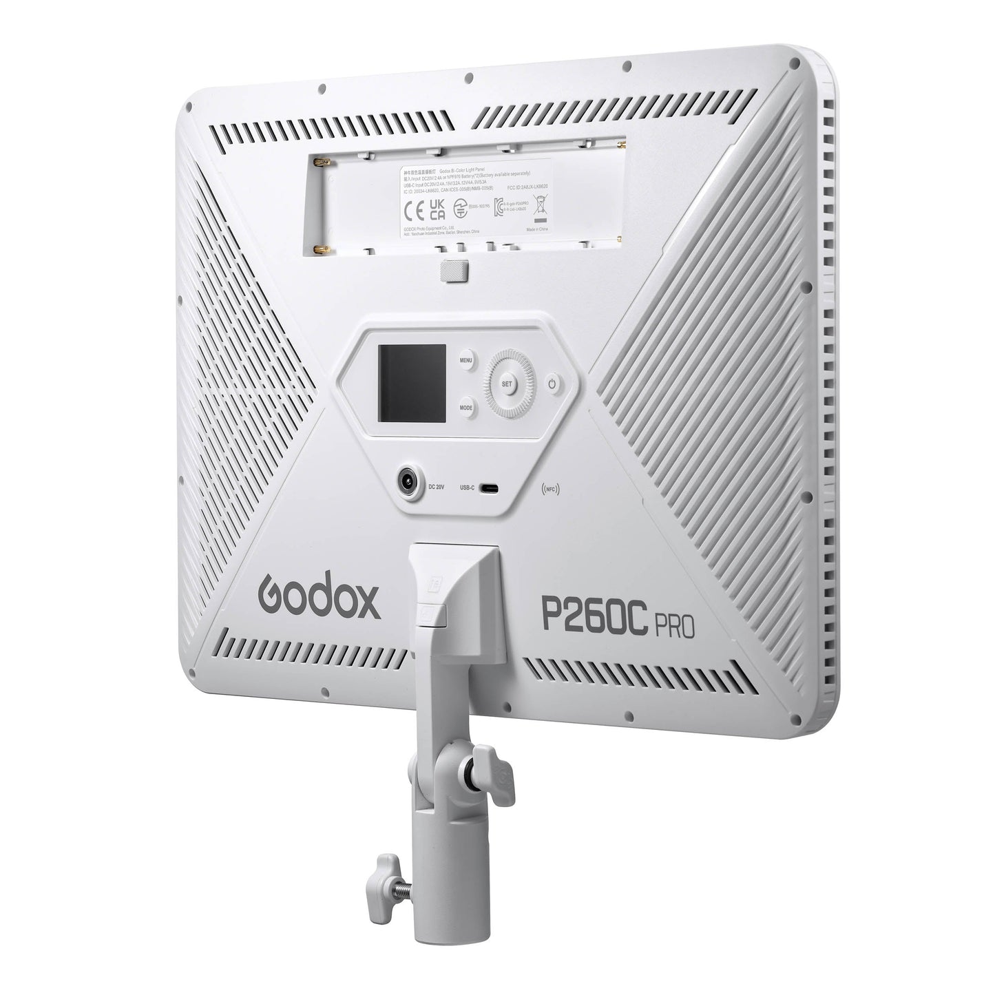 Godox P260C Pro Bi-Colour Edge-Lit LED Light Panel Side Rear View