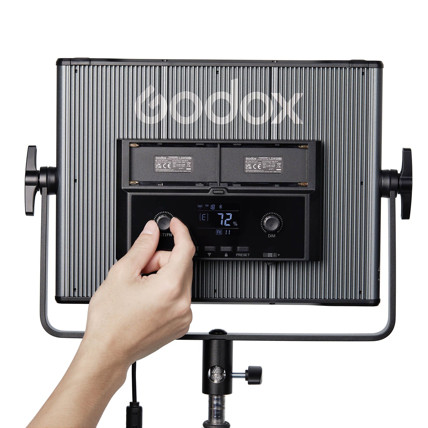 Godox LDX50Bi 65W Bi-Colour Variable Colour Temperature LED Panel Light Rear View
