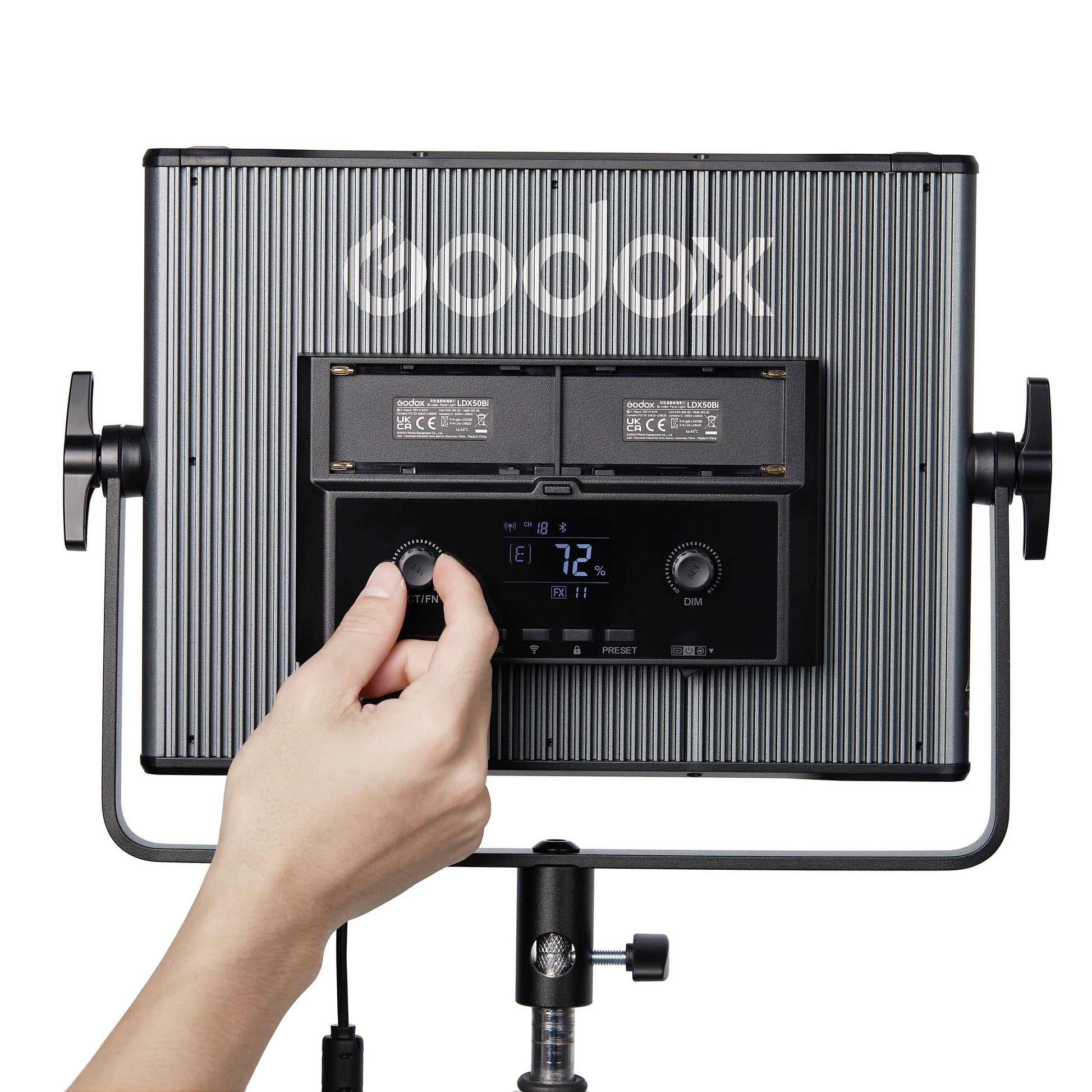 Godox LDX50Bi 65W Bi-Colour Variable Colour Temperature LED Panel Light Rear View