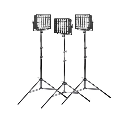 GODOX LDX50Bi Bi Colour Panel LED Light Three Head Softbox Kit