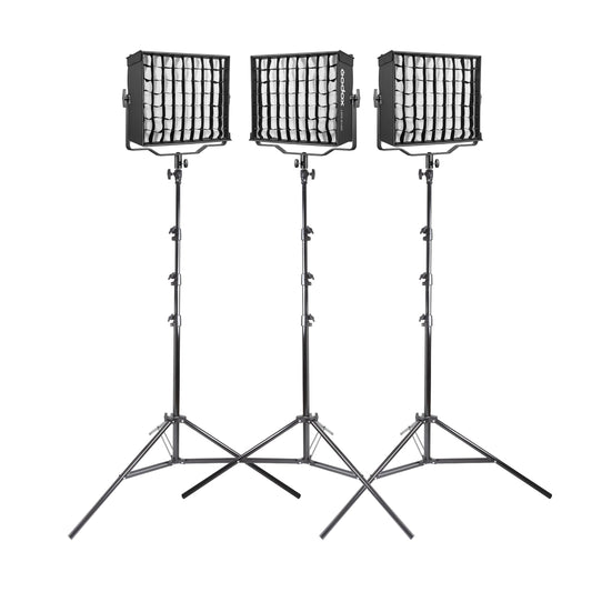GODOX LDX100BI Bi-Colour Panel LED Light Three Head Softbox Kit