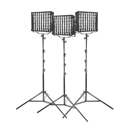 GODOX LDX100R RGB Panel LED Light Three Head Softbox Kit