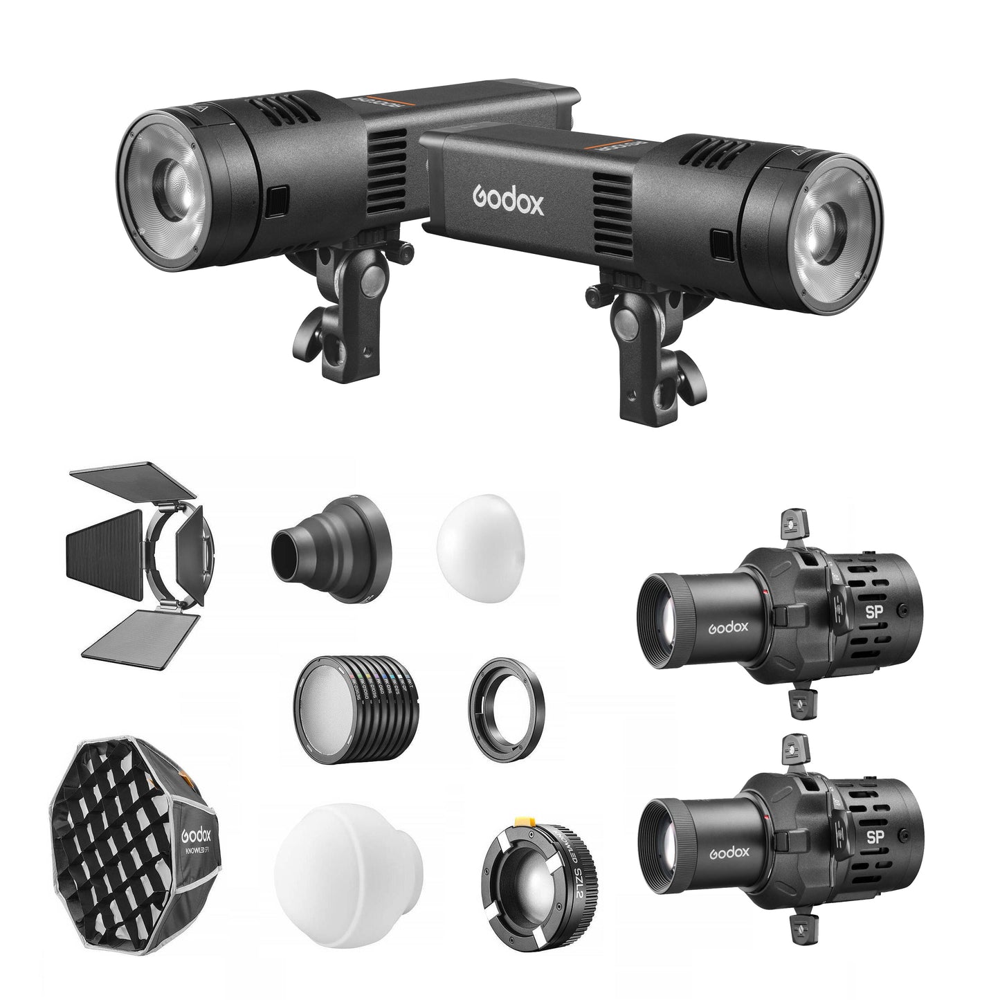 RS100R Twin 100W RGB LED Creative Lighting Kit with Modifiers