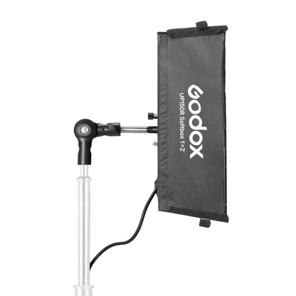 Godox
LiteWafer UP150R Ultra-Slim Full-Colour RGB LED Light Panel K1 Kit Right Facing View with Softbox