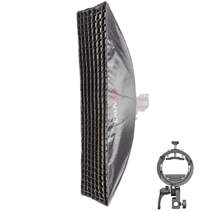 35x160cm Dual-Layer Recessed Strip Softbox & 5cm Grid with S3 Bracket