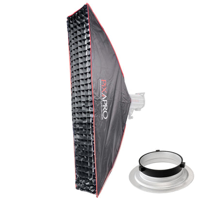 30x140cm (11.8"x55.1") Easy-open Strip Umbrella Softbox with 4cm Grid For Bowens S-Type