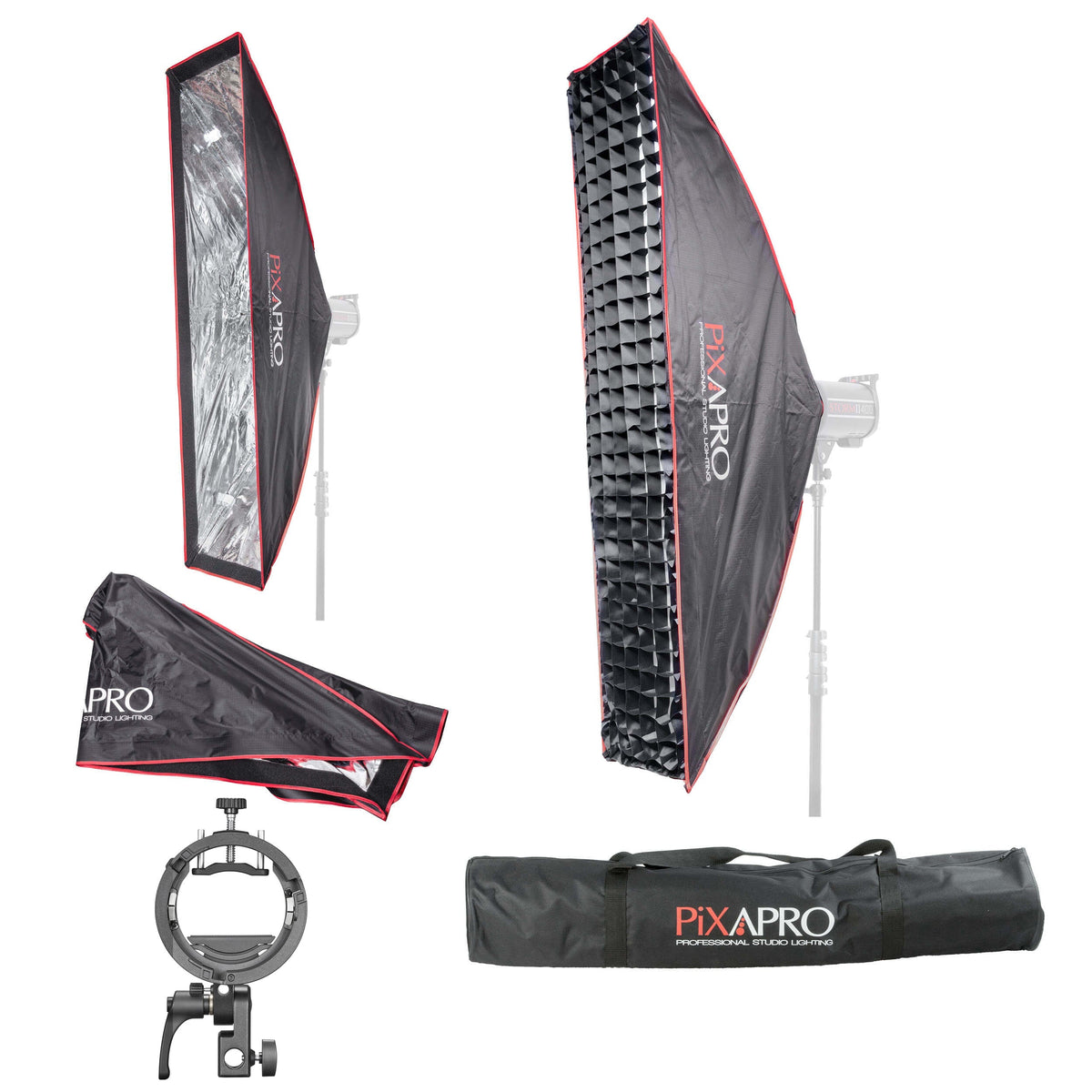 30x140cm (11.8"x55.1") Quick Installation Strip Umbrella Softbox with 4cm Grid