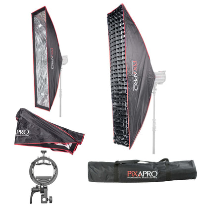 30x140cm (11.8"x55.1") Quick Installation Strip Umbrella Softbox with 4cm Grid