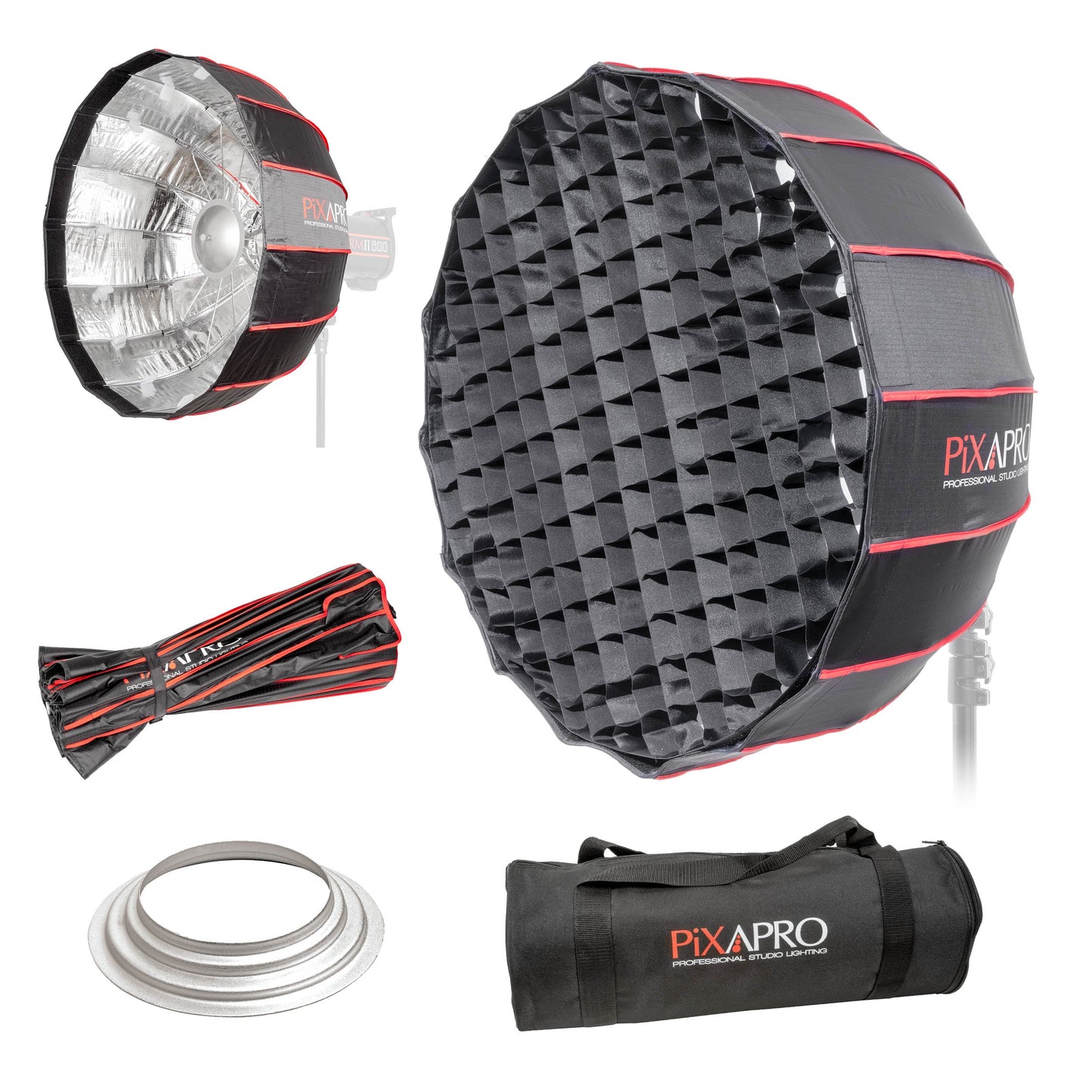 65cm (25.5") 16-Sided Easy-Open Rice-Bowl Parabolic Softbox with Silver Interior