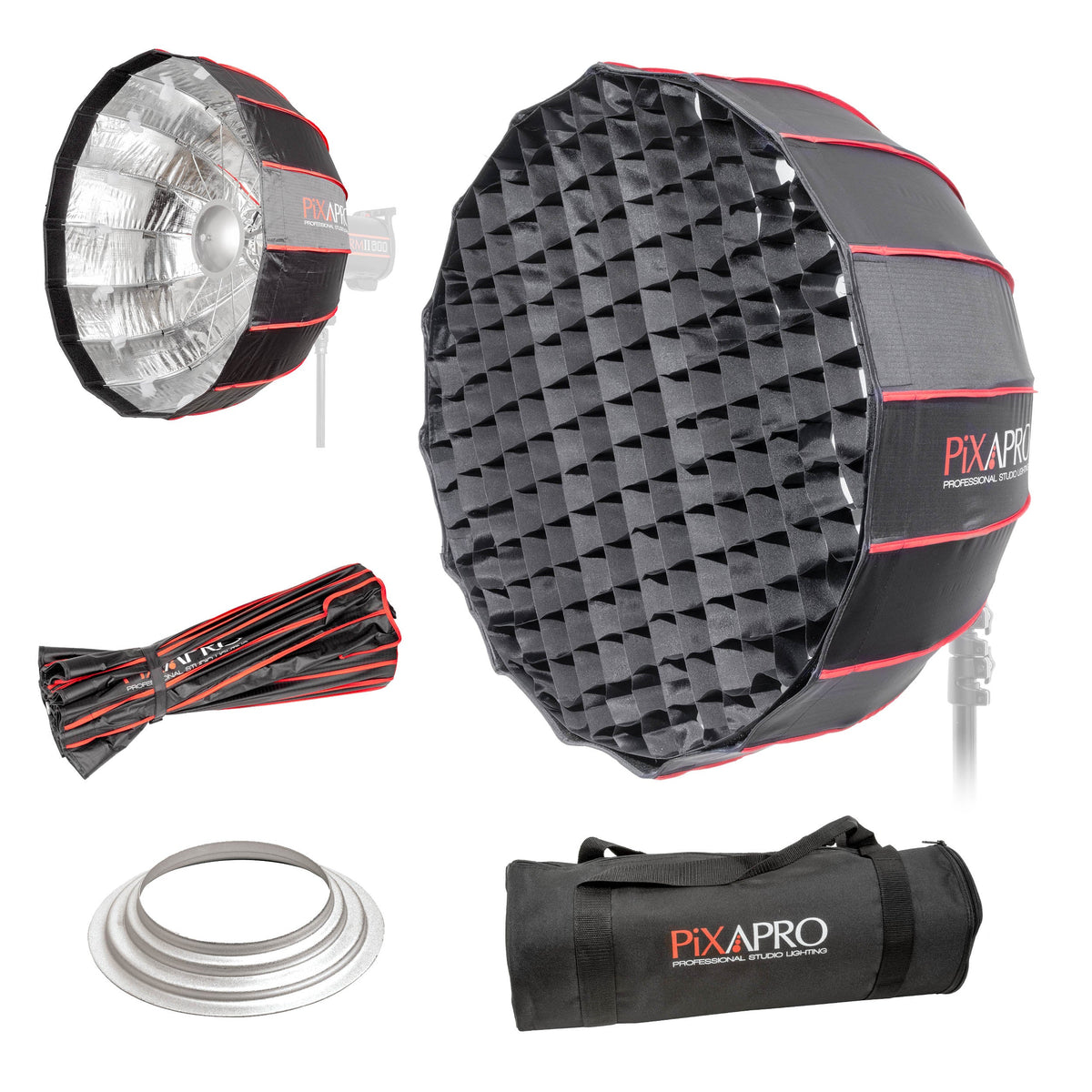 65cm (25.5") 16-Sided Easy-Open Rice-Bowl Parabolic Softbox with Silver Interior