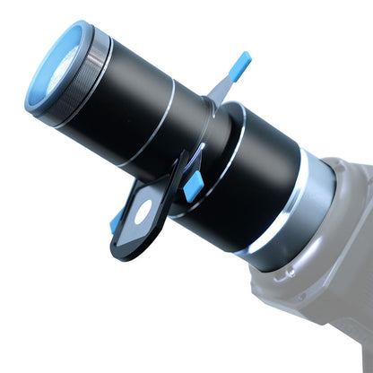DigitalFoto Projection Attachment with 37Â° Lens & Bowens Mount Attached to Light Example