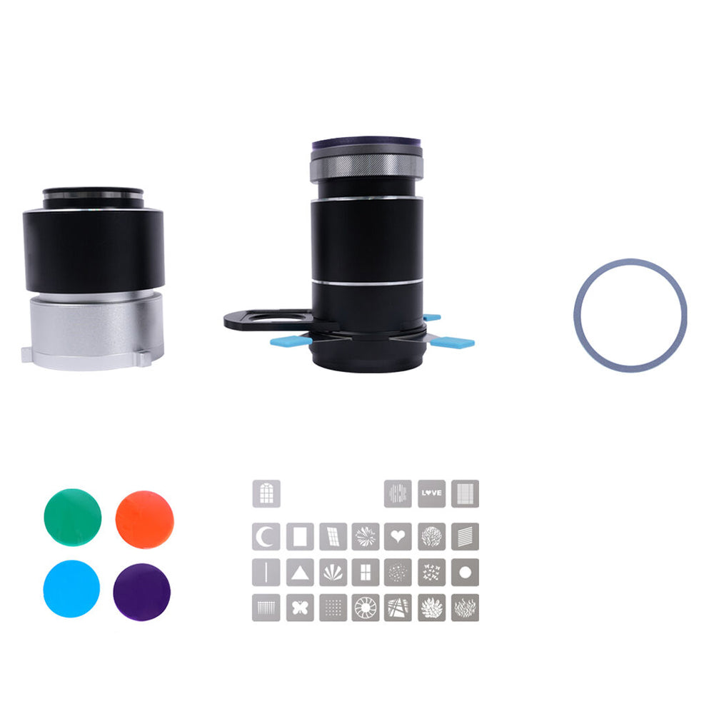 DigitalFoto Projection Attachment with 37Â° Lens & Bowens Mount Box Content