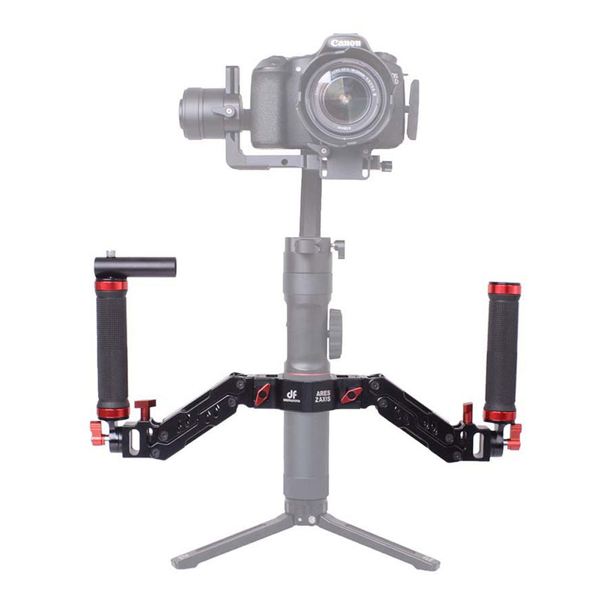 DigitalFoto ARES Dual-Spring Handle for Gimbals Example Set-up Attached to Gimbal