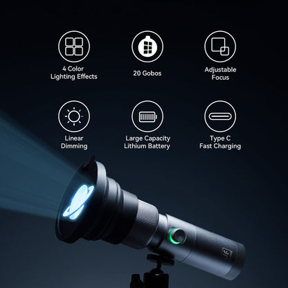 FLASH-RB10 Portable Zoomable Coloured LED Photography Flashlight