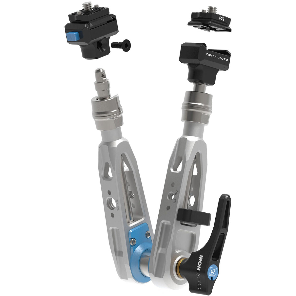 DigitalFoto 11-Inch Magic Arm with F22 Quick-Release Plate - Glacier Silver