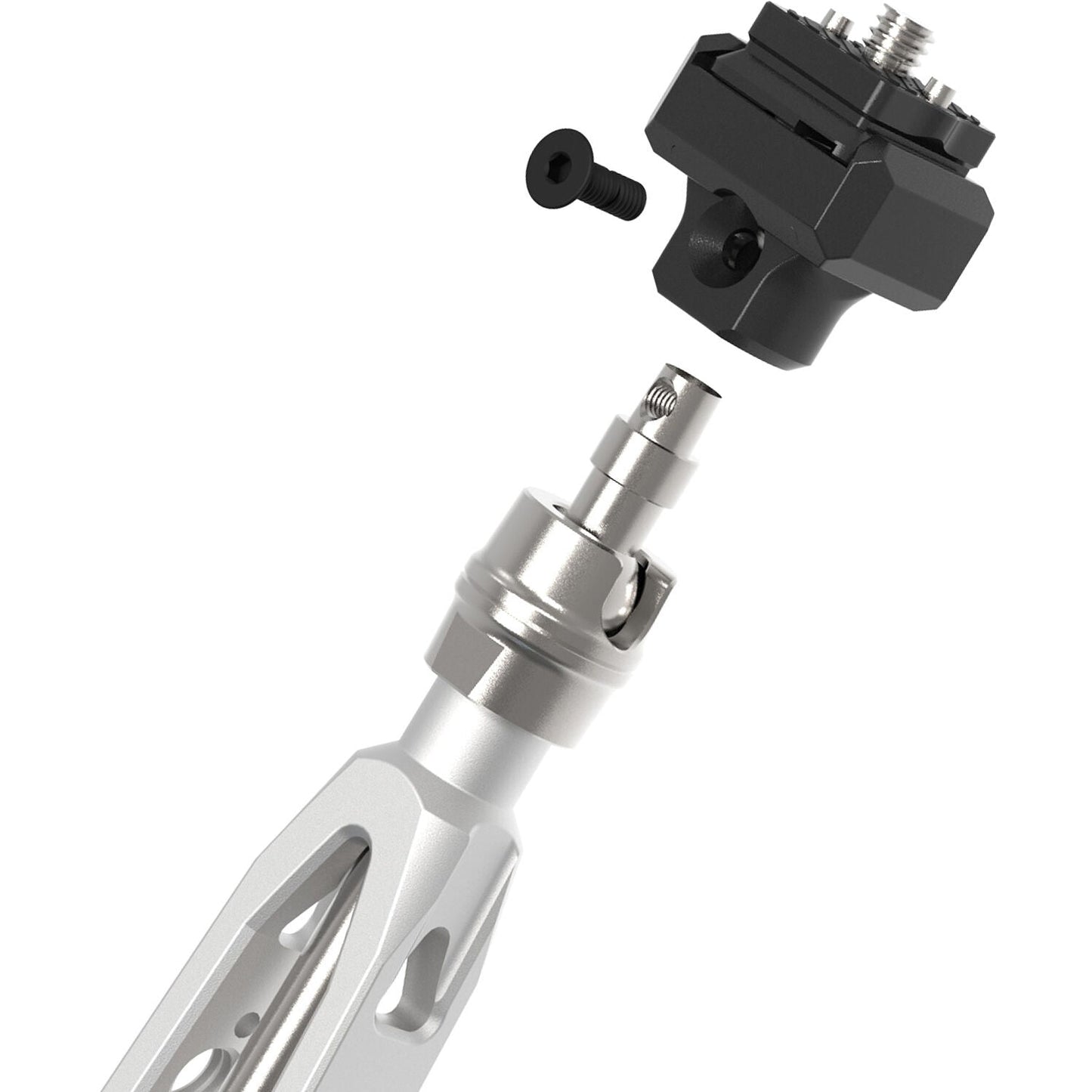 DigitalFoto 11-Inch Magic Arm with F22 Quick-Release Plate - Glacier Silver - close up of the Quick Release Plate