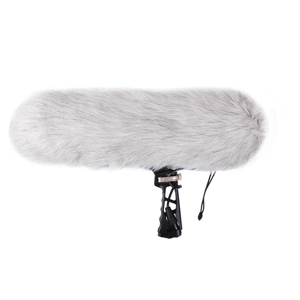 DigitalFoto Micolive Microphone Blimp with a fur windscreen on a white background