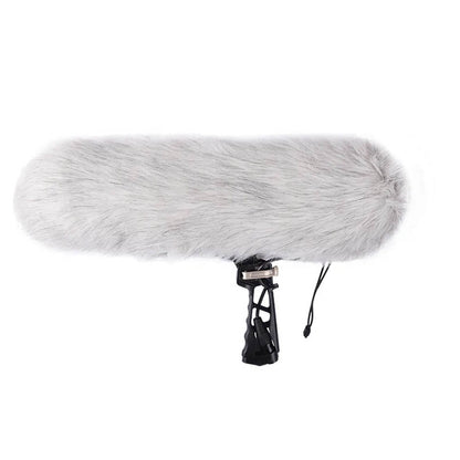 DigitalFoto Micolive Microphone Blimp with a fur windscreen on a white background