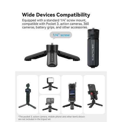 One-Touch Auto Open Mini Tripod 1/4in Mount 2kg Support