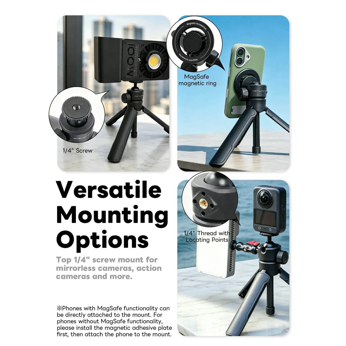 Pop Open Mini Tripod Selfie Stick with MagSafe Mount