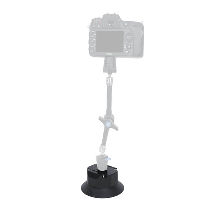 DigtalFoto SNIPER-EPUCK 4.5" Electronic Suction Cup Camera Mounting System With a camera mounted to a magic arm attached to it