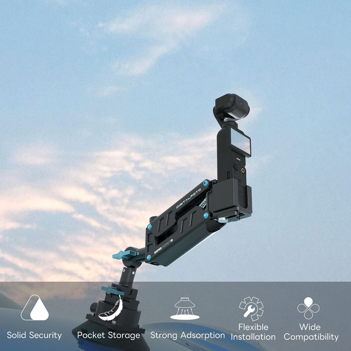 Z-Axis Car Damping Spring Arm for Action Camera OSMO POCKET