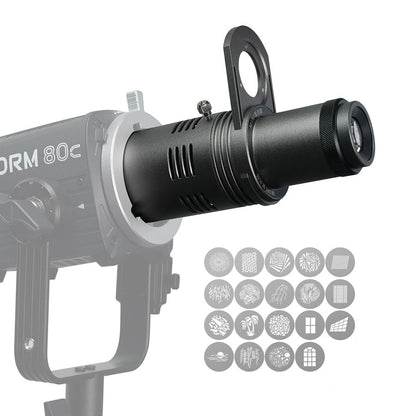 DigitalFoto Mini Snoot Projection Attachment for Aputure Storm 80C Box Content
