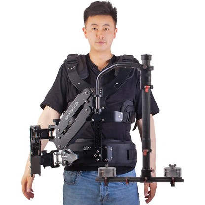 Person wearing a DIGITALFOTO THANOS-PROII ADVANCED Gimbal Support System vest on a white background
