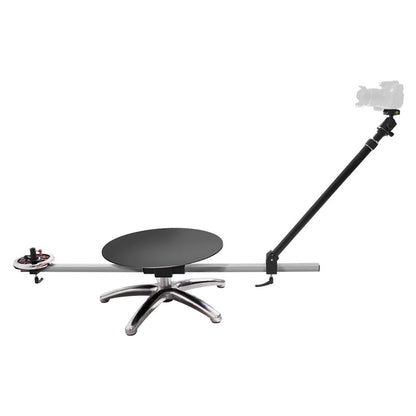 V360PRO 360° Camera Booth Spinning Rig Video Platform with camera attached