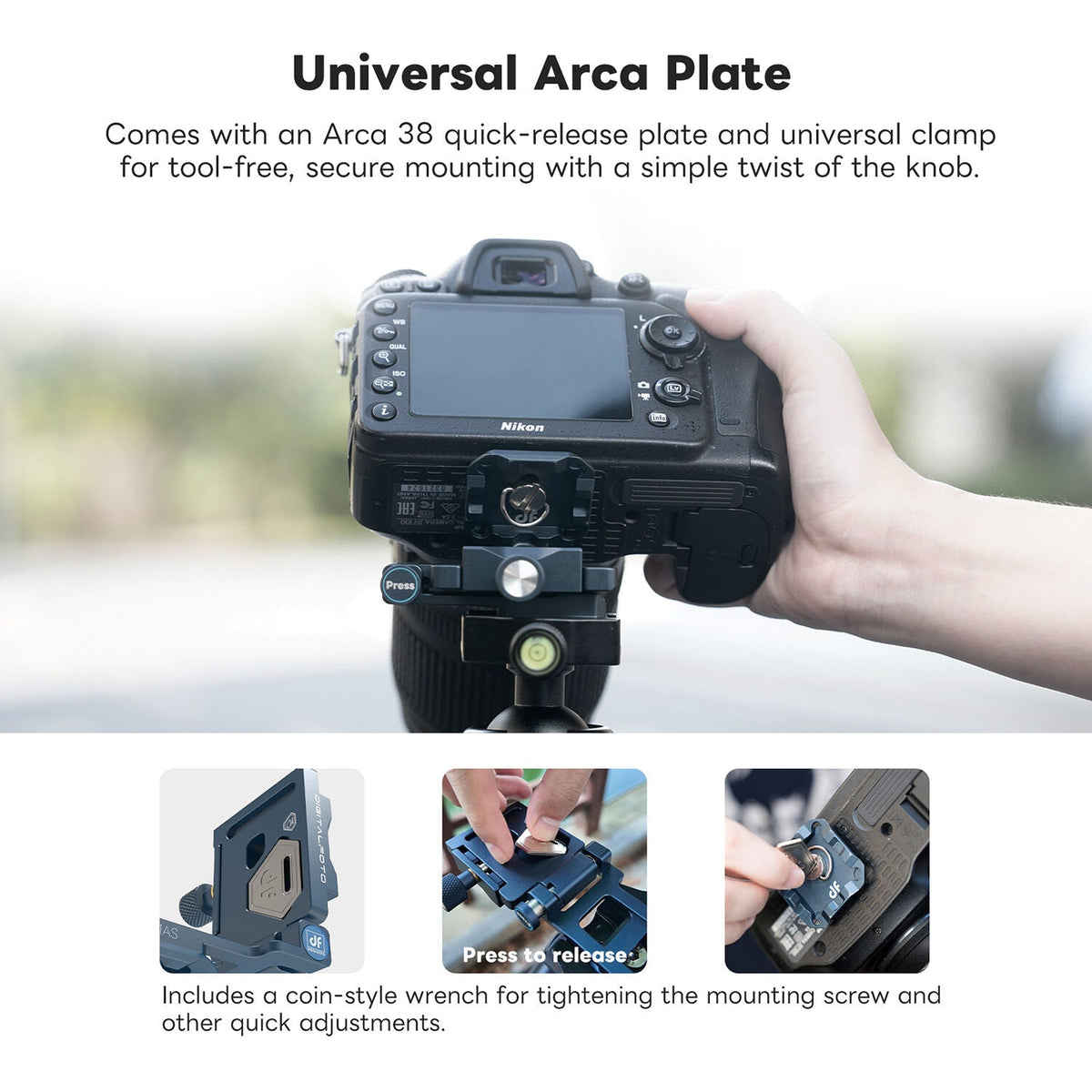 DigitalFoto VH-1AS  Foldable Vertical L-Bracket With Arca-Swiss Plate