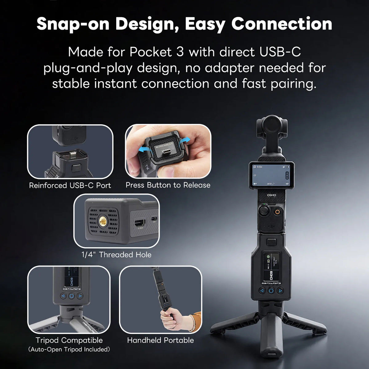 WTX-4P Wireless Video Transmission System for DJI Osmo Pocket 3