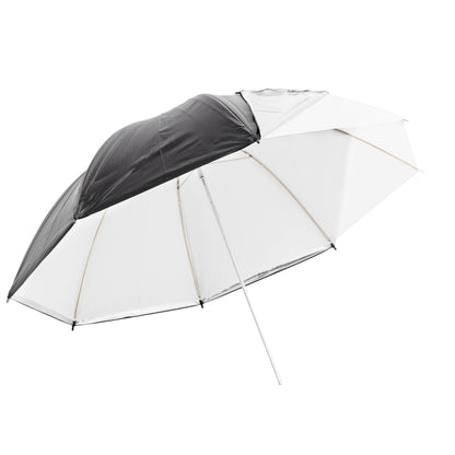 PiXAPRO 40-inch 2in1 Black/Silver/White Bounce Umbrella with outer cover partially removed