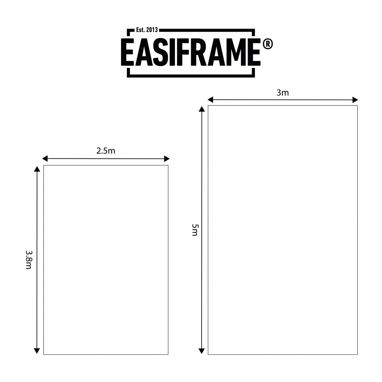 Easiframe Fabric Sizes