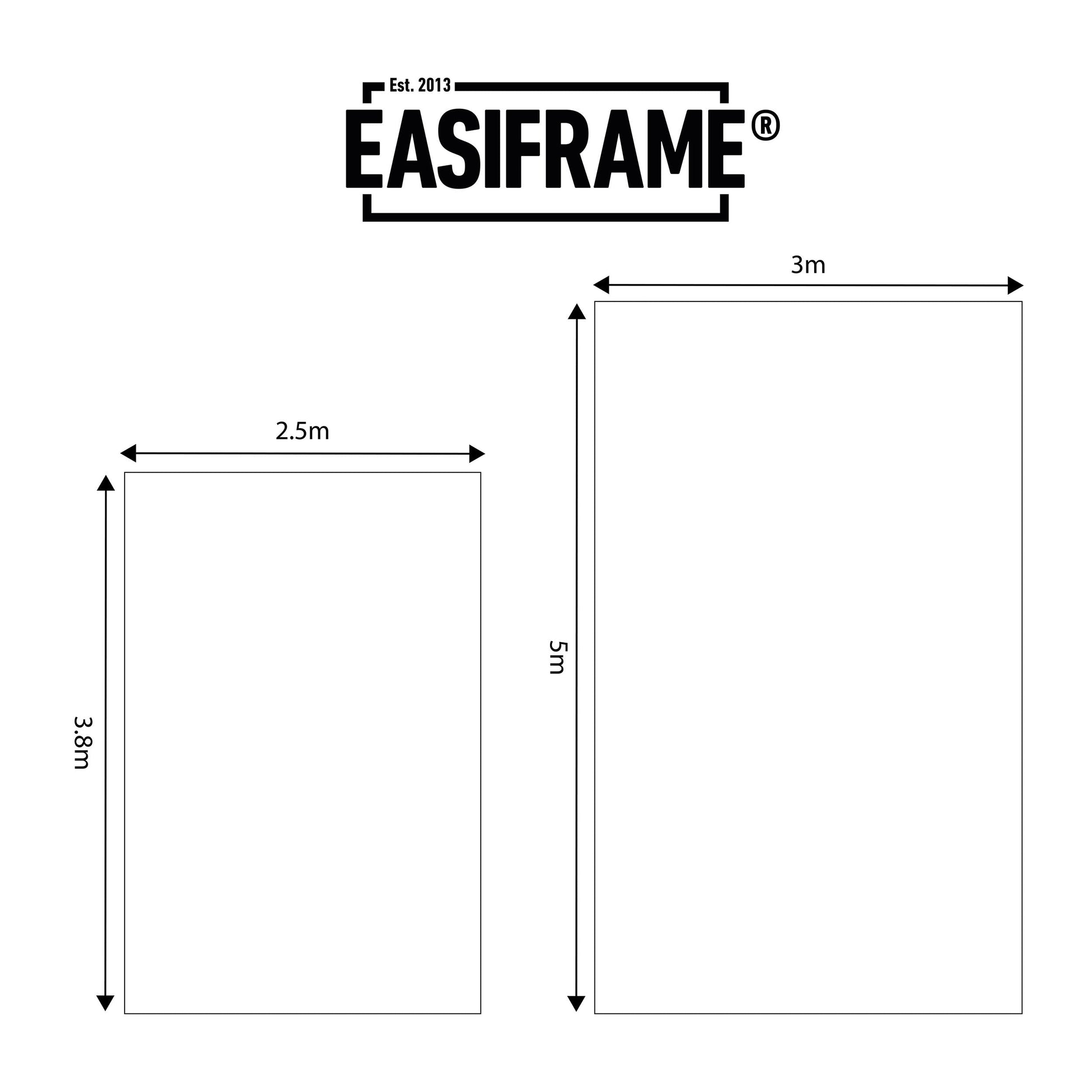 Easiframe Fabric Sizes