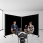 Extra Large Black Twin Panel Folding Photography Background with Stands (SPECIAL ORDER)