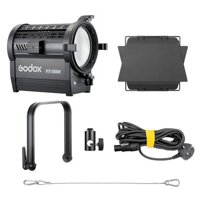Godox F7-300R Broadcasting RGB LED Fresnel Light Box Content