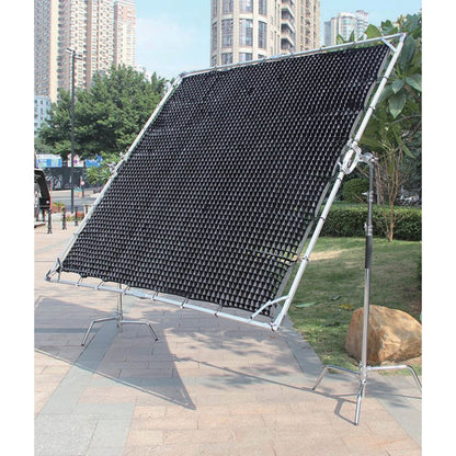 PiXAPRO 4x4cm Soft Grid for 240x240cm Butterfly Frame Scrim Diffuser being used outdoors