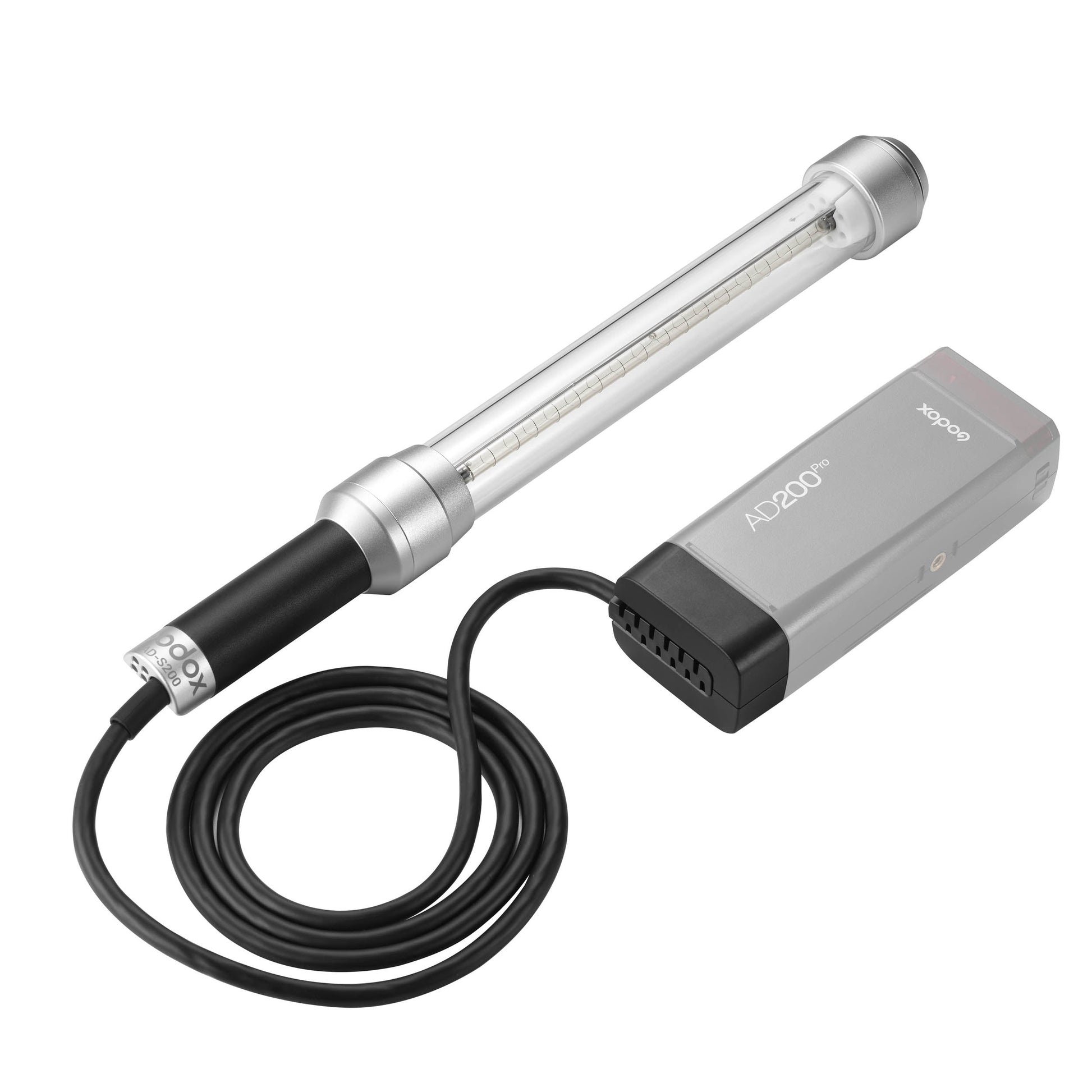 Godox/PiXAPRO AD-S200 360Â° Stick Flash Attachment  Connected to an AD200 Pro