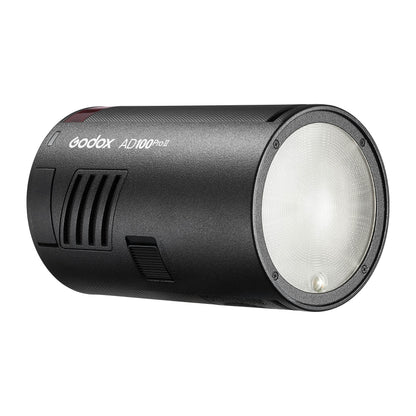 Godox AD100ProII Compact 100Ws Studio Strobe (Three-Quarter Front View - Without AD-E2 Mount Adapter)