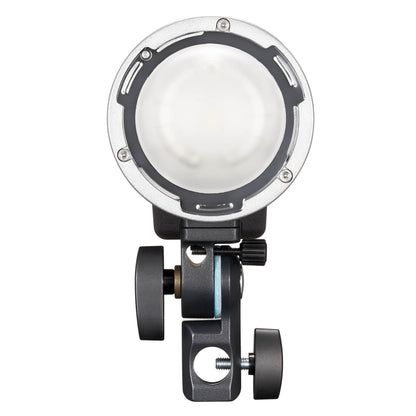 The Godox AD300proII Portable Battery Flash (Front View with No Reflector)