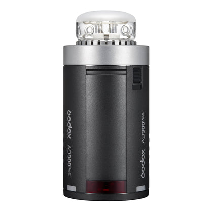 The Godox AD300proII Portable Battery Flash (Top View with No Reflector)