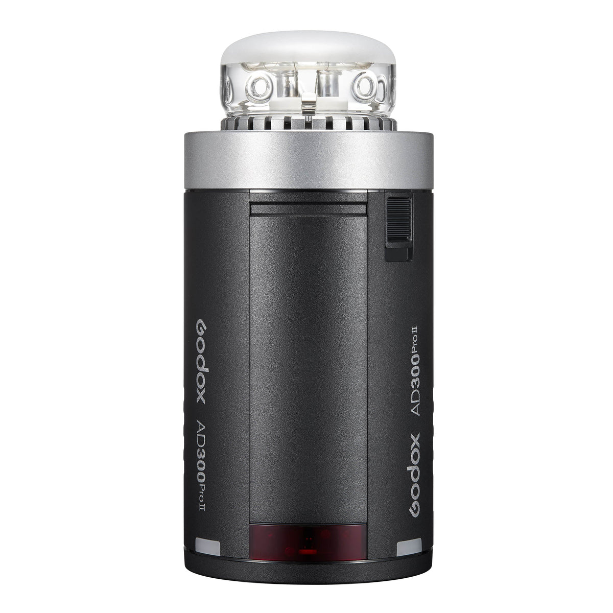 The Godox AD300proII Portable Battery Flash (Top View with No Reflector)