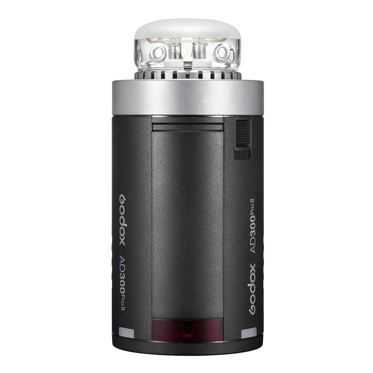 The Godox AD300proII Portable Battery Flash (Top View with No Reflector)