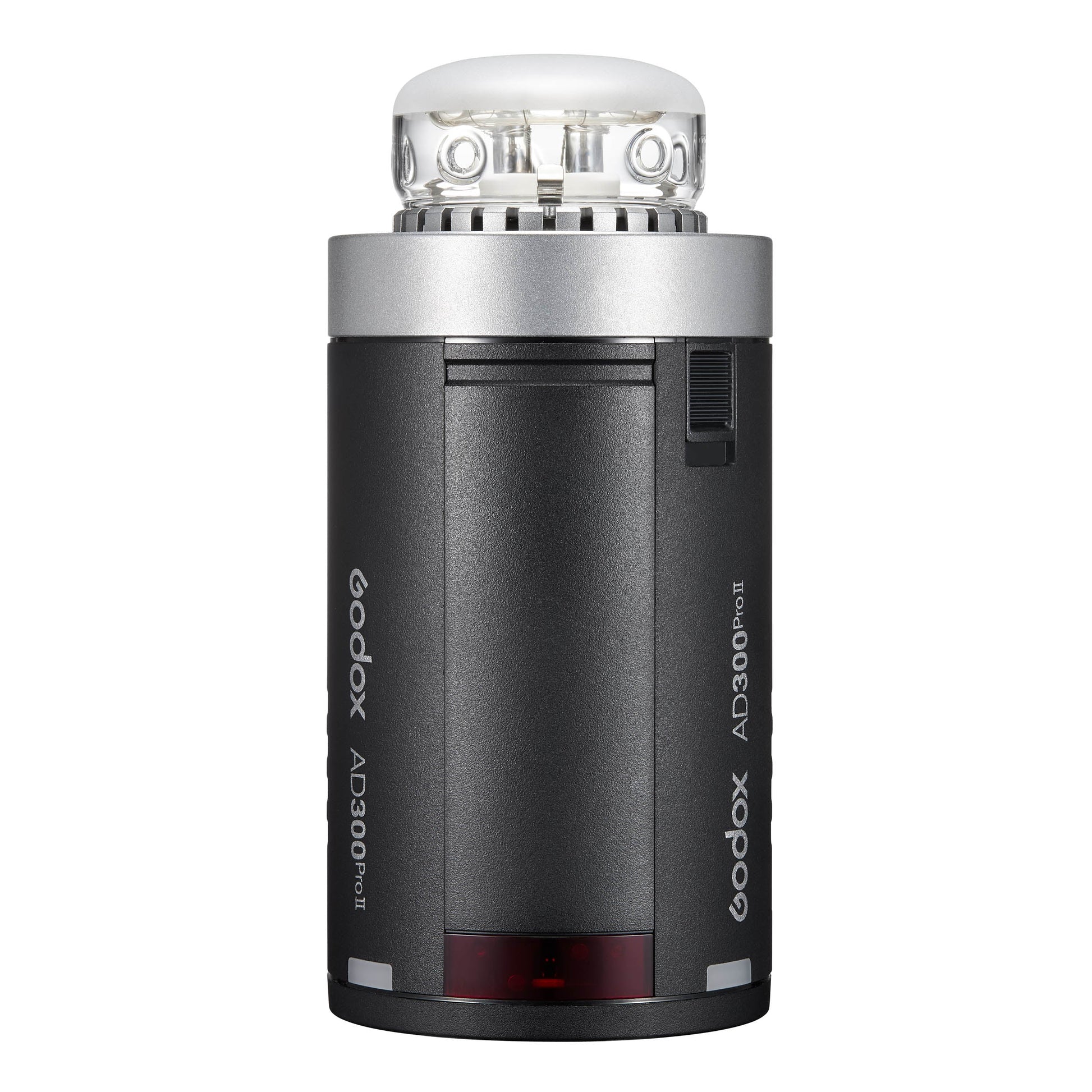 The Godox AD300proII Portable Battery Flash (Top View with No Reflector)