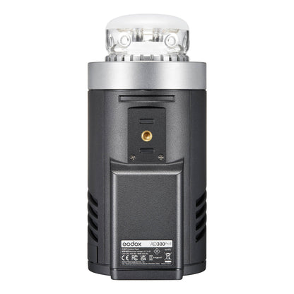 The Godox AD300proII Portable Battery Flash (Bottom View With No Reflector)