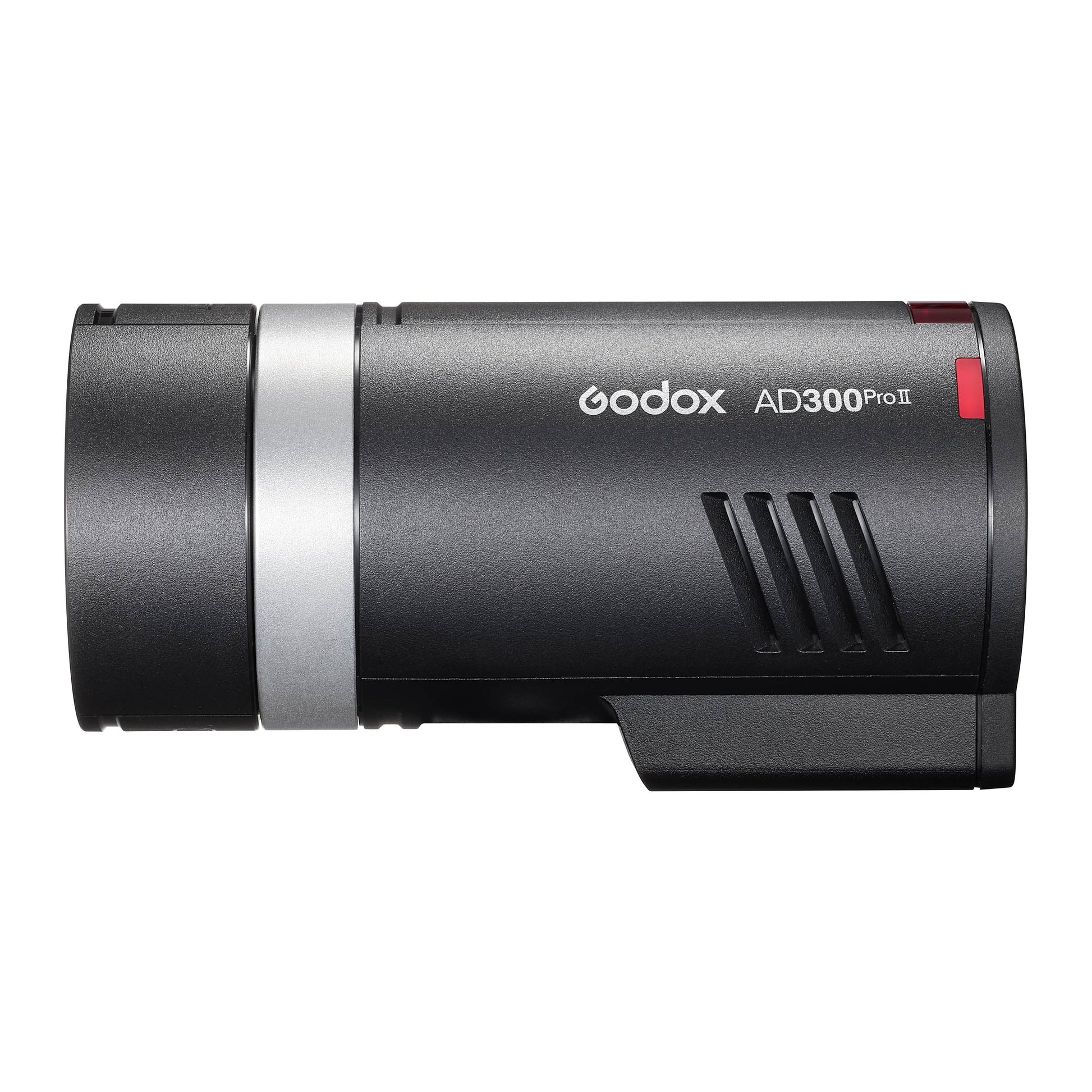 The Godox AD300proII Portable Battery Flash (Left Side View With Reflector)
