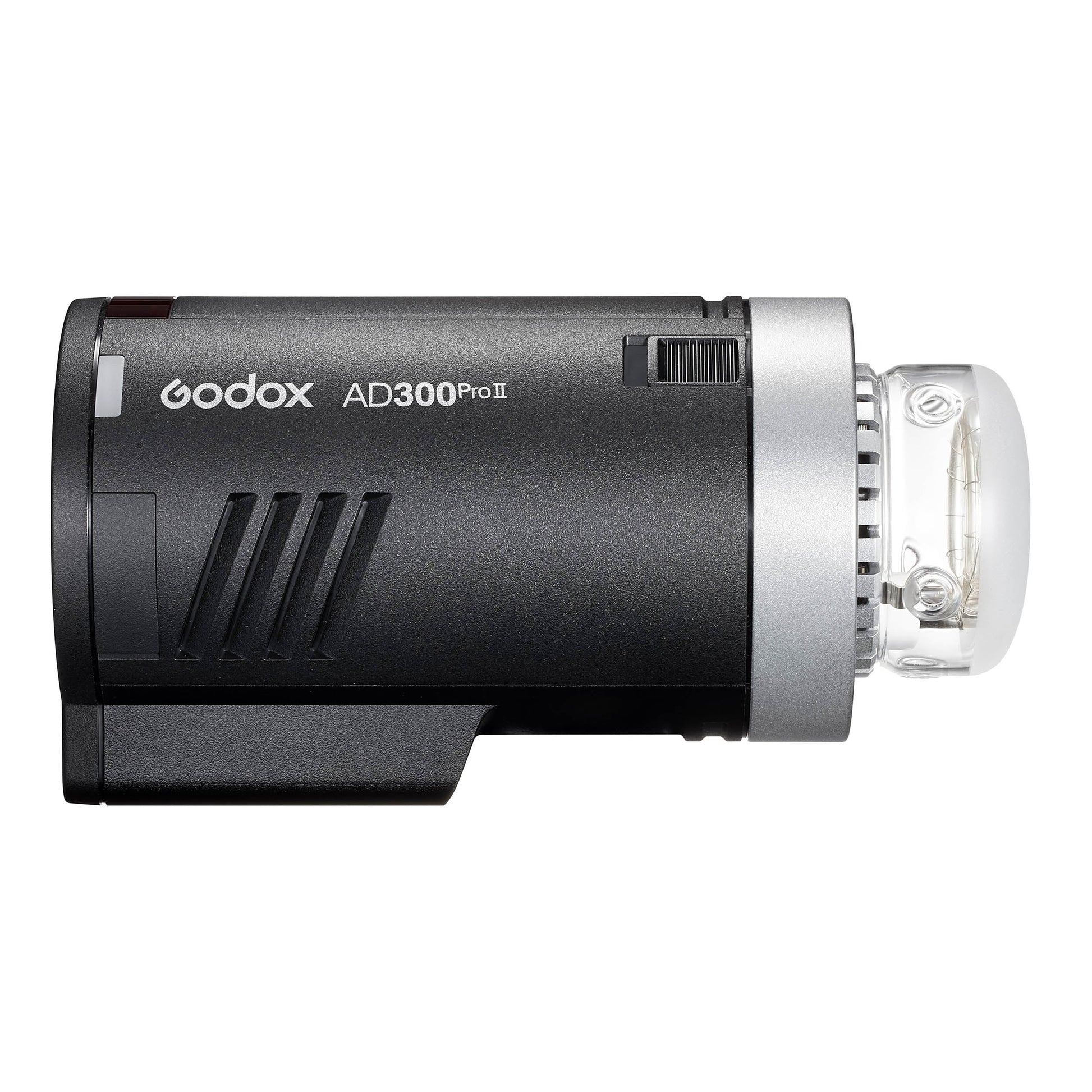 The Godox AD300proII Portable Battery Flash (Right Side View With No Reflector)
