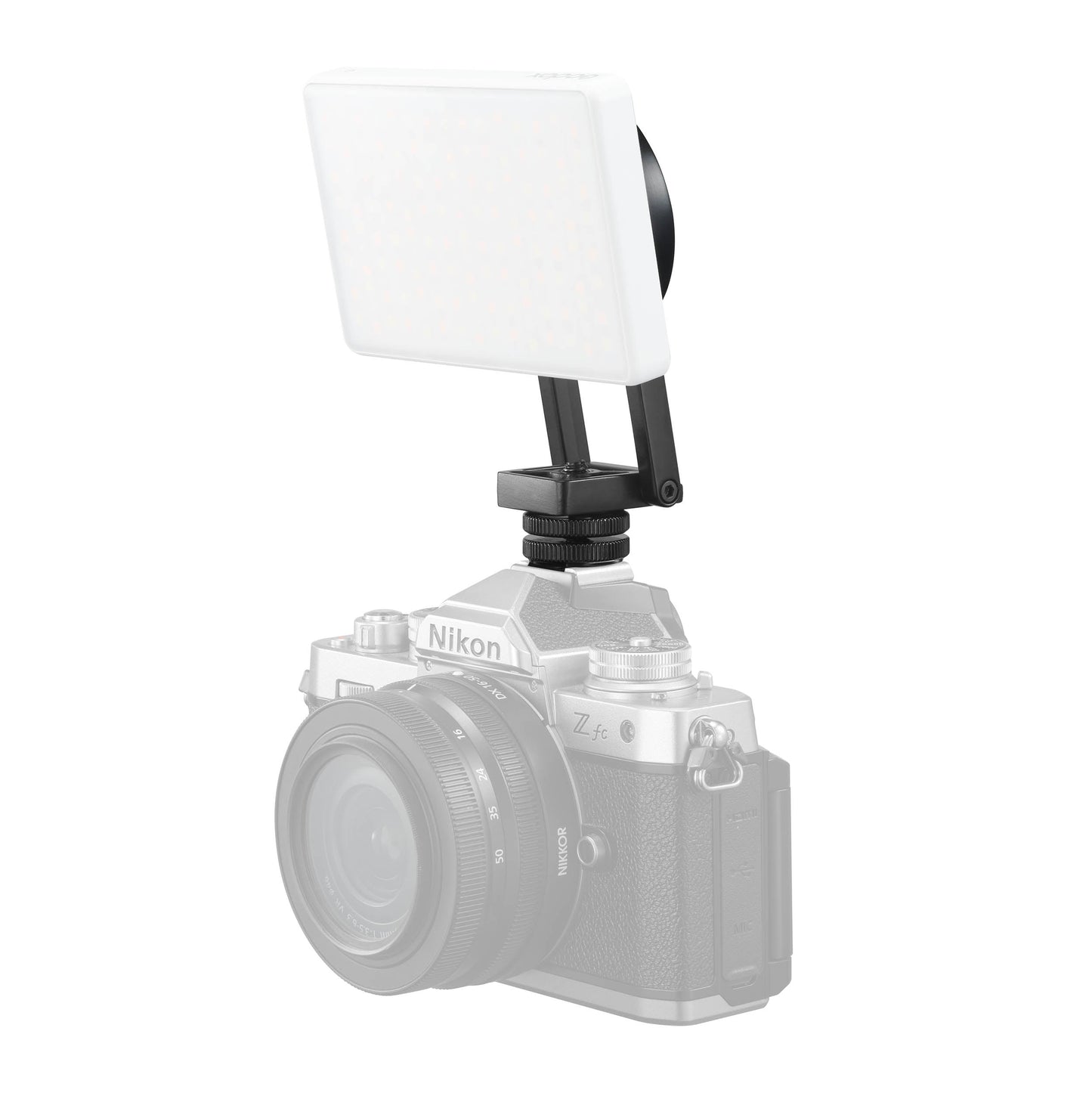 Godox AM01 Magnetic Bracket mounted to a camera via the included Shoe Mount