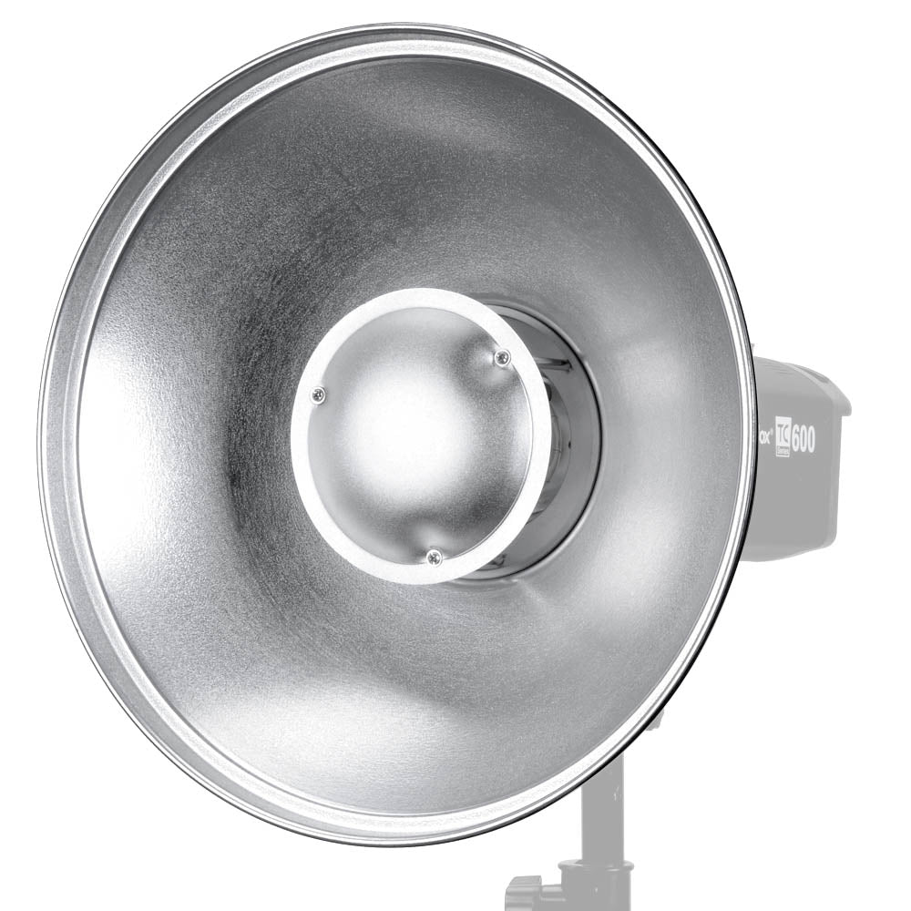  Godox BDR-S420 42cm (16.5-inch) Silver Beauty Dish Mounted to a light