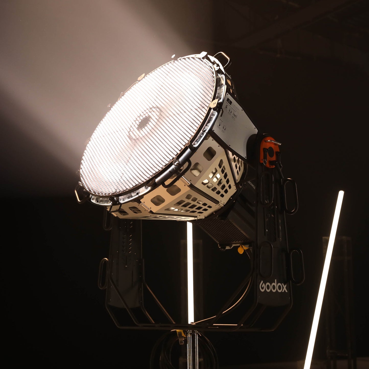 Godox BeamLight Max90 Cinema-Grade parallel-Beam Reflector being used in a film studio